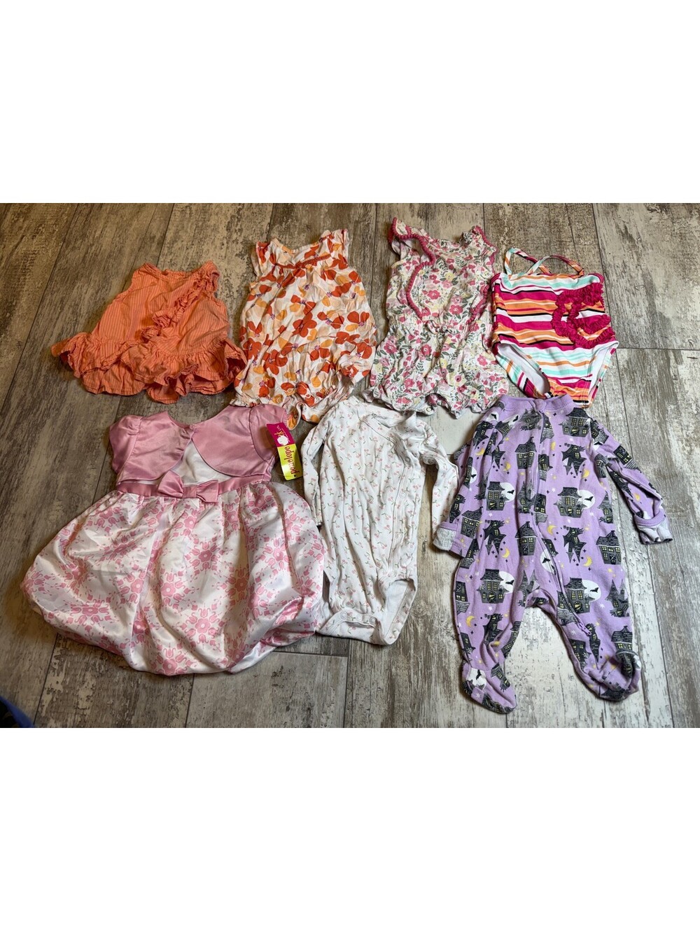 Baby Girl Clothes Lot 7 Piece Penelope Mack Halloween Floral